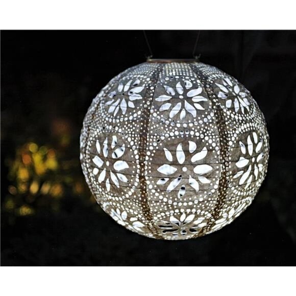 Home Garden 31598 Soji Stella Boho Globe 12-in. Tyvek Solar Lantern - Picture 4 of 8